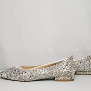 Blue By Betsey Johnson Women's Evening Flats 7.5 Nude Satin NWT